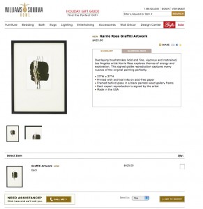 Williams-Sonoma Home 2010 Fall Wall Decor Selections; “Graffiti”, giclee prints